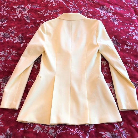 *NEW WITH TAGS* BCBGMaxAzria Pleated Peplum Limelight Yellow Blazer/Jacket XXS - Picture 8 of 16